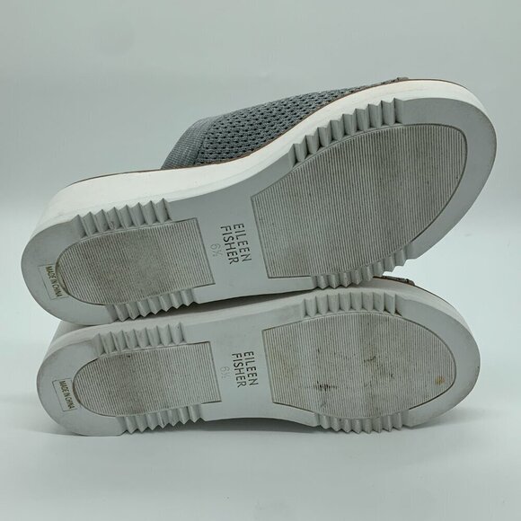 Eileen Fisher Gray Knit Mesh Telly Wedge Sandal 6.5 - Picture 8 of 8